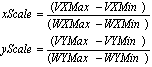 W-V Transform Scale factors