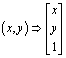 Matrix representation of a coordinate