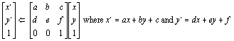 Matrix representation of a transformed coordinate