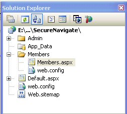 Solution explorer view