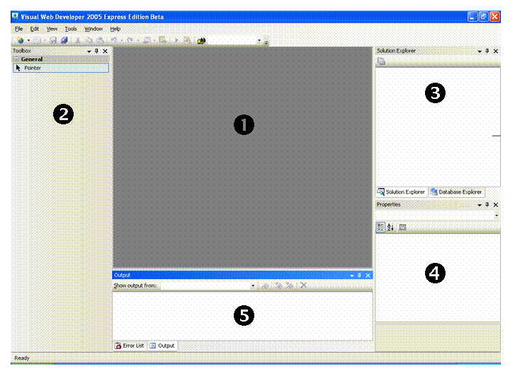 Visual Web Designer user interface