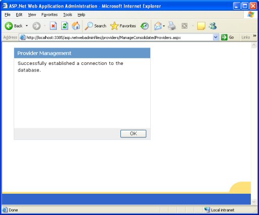 Provider test success page