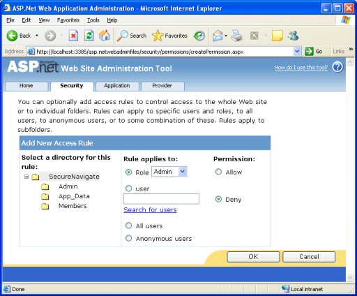 Website Administration - New Access Rule