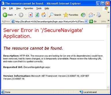 Security Error Page